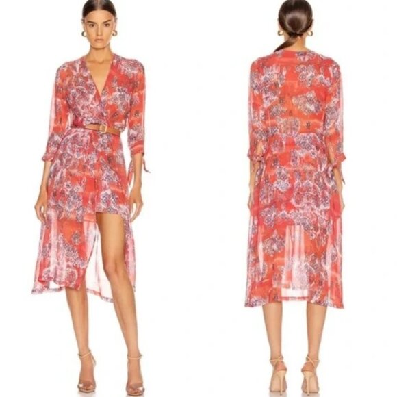 IRO Paris GRAMY Dress Printed Midi Dress M NWT Boho - Picture 11 of 11